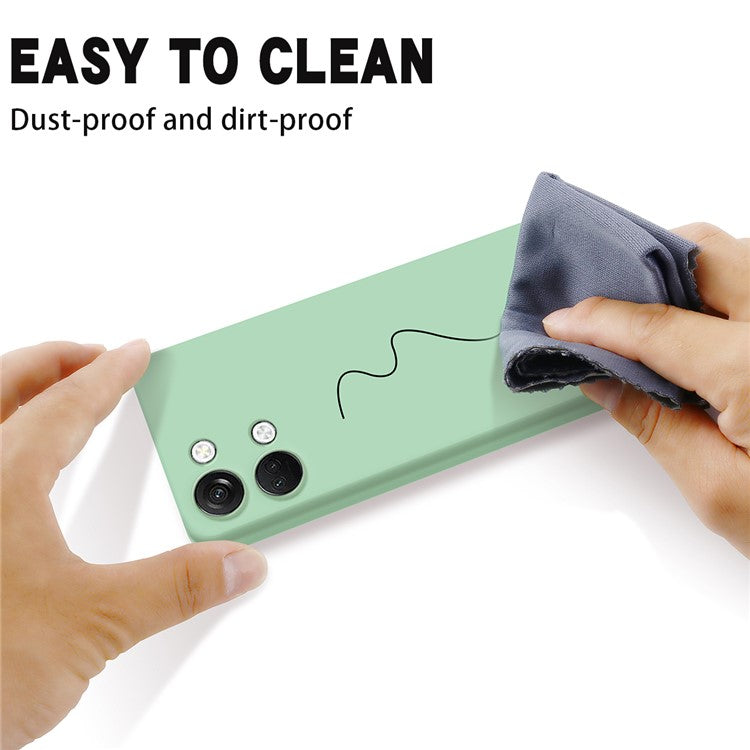 Liquid Silicone Phone Case for OnePlus Nord 3 5G / Ace 2V , Soft Lining Phone Protector Shockproof Cover with Strap - Green