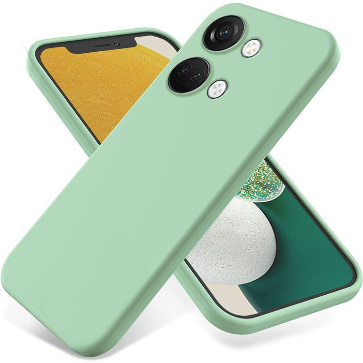 Liquid Silicone Phone Case for OnePlus Nord 3 5G / Ace 2V , Soft Lining Phone Protector Shockproof Cover with Strap - Green
