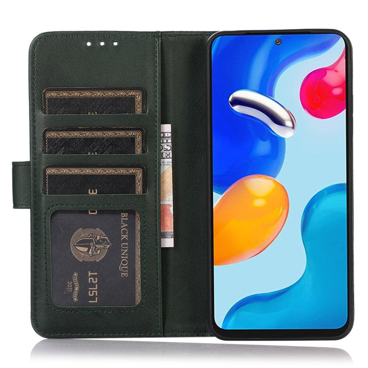 For OnePlus Nord CE3 5G Phone Wallet Case Phone Stand Cowhide Texture PU Leather Cover - Green