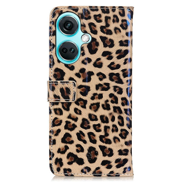For OnePlus Nord CE3 5G Leopard Print Cell Phone Case Dustproof PU Leather Stand Wallet Cover