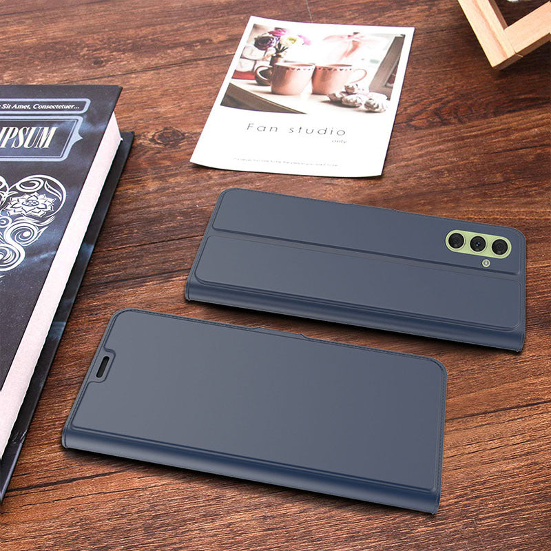 For Samsung Galaxy F34 5G / M34 5G PU Leather Stand Cover Full Protection Phone Case with Card Holder - Blue