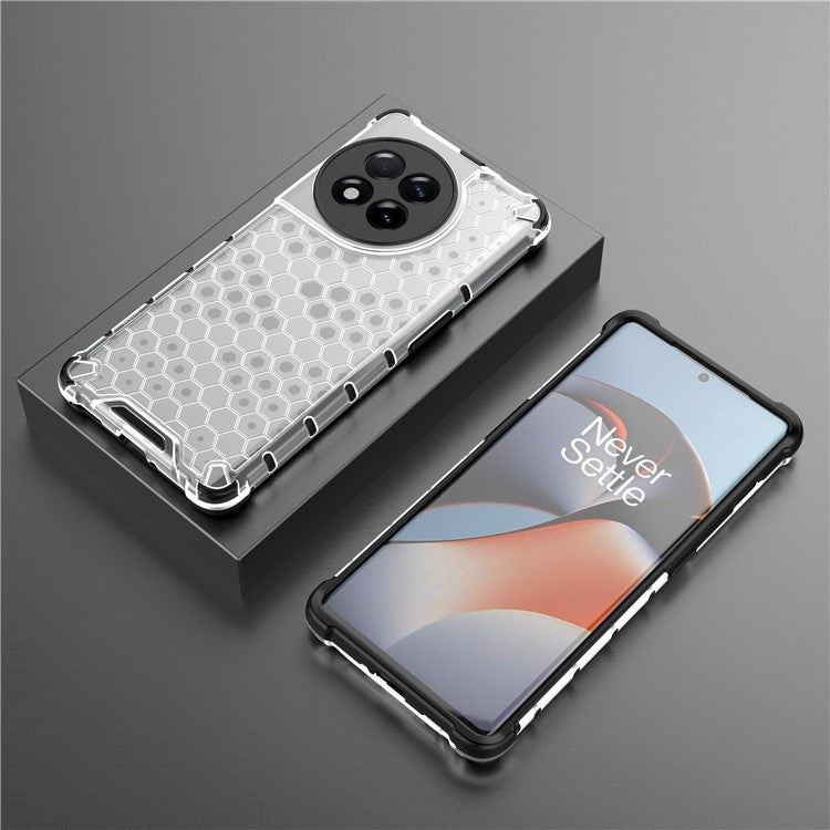 For OnePlus Ace 2 5G / 11R 5G Honeycomb Texture Back Cover Anti-drop TPU+PC Phone Case - Grey