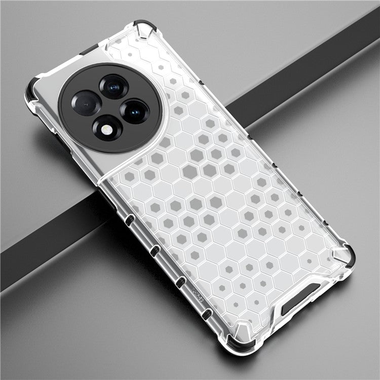 For OnePlus Ace 2 5G / 11R 5G Honeycomb Texture Back Cover Anti-drop TPU+PC Phone Case - Grey