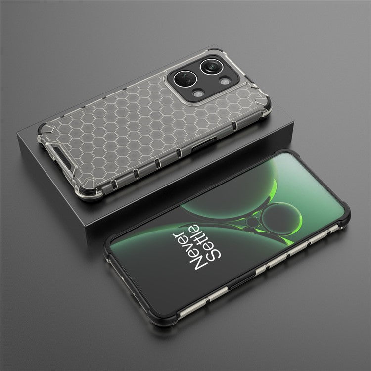 For OnePlus Nord 3 5G / Ace 2V Anti-drop Phone Case Honeycomb Texture Shockproof Cover - Black