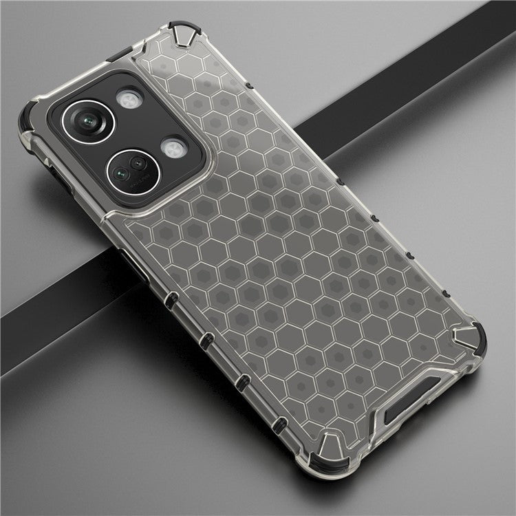 For OnePlus Nord 3 5G / Ace 2V Anti-drop Phone Case Honeycomb Texture Shockproof Cover - Black