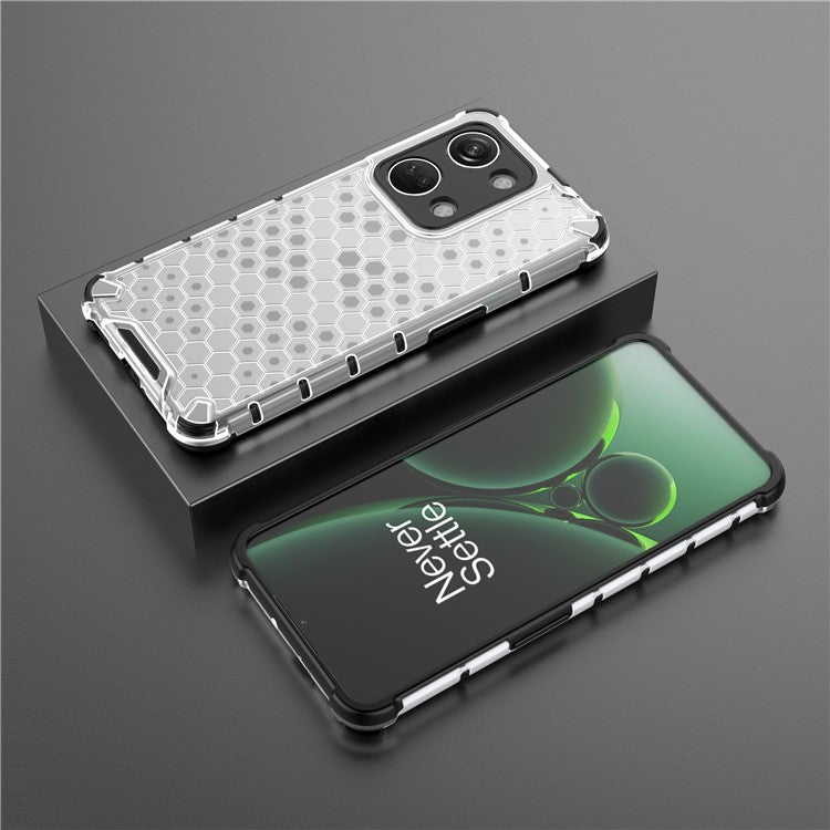 For OnePlus Nord 3 5G / Ace 2V Anti-drop Phone Case Honeycomb Texture Shockproof Cover - Grey