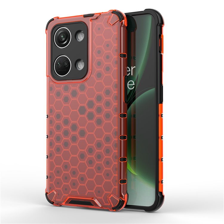 For OnePlus Nord 3 5G / Ace 2V Anti-drop Phone Case Honeycomb Texture Shockproof Cover - Red