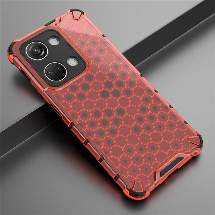For OnePlus Nord 3 5G / Ace 2V Anti-drop Phone Case Honeycomb Texture Shockproof Cover - Red