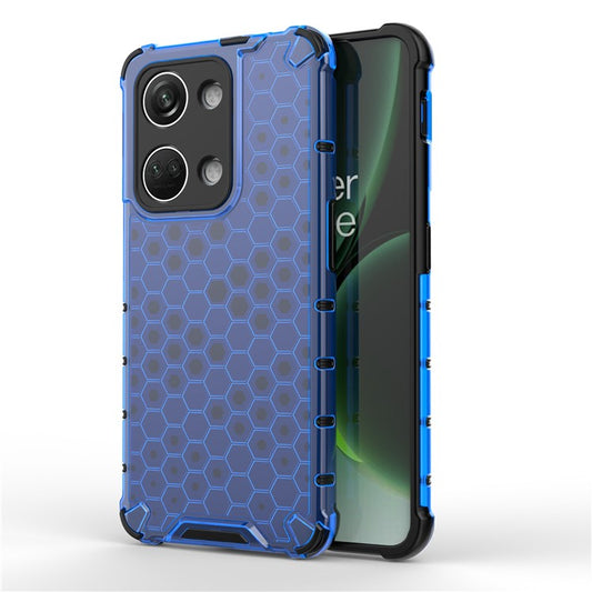 For OnePlus Nord 3 5G / Ace 2V Anti-drop Phone Case Honeycomb Texture Shockproof Cover - Blue