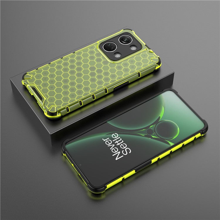 For OnePlus Nord 3 5G / Ace 2V Anti-drop Phone Case Honeycomb Texture Shockproof Cover - Green