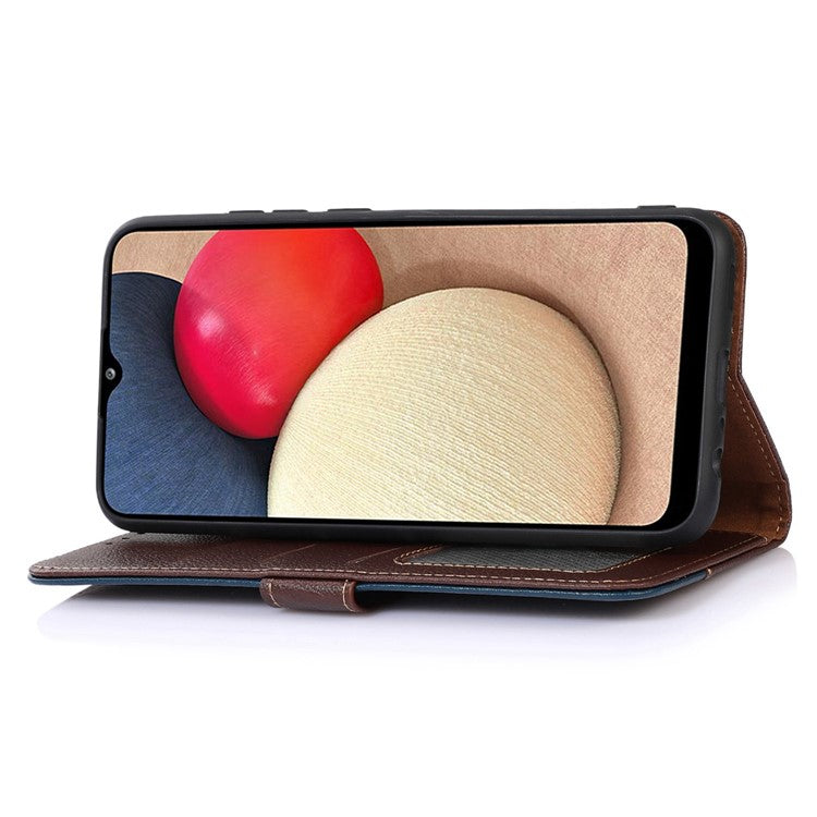 KHAZNEH For OnePlus Nord CE3 5G RFID Blocking PU Leather Wallet Cover Stand Litchi Texture Phone Case - Brown