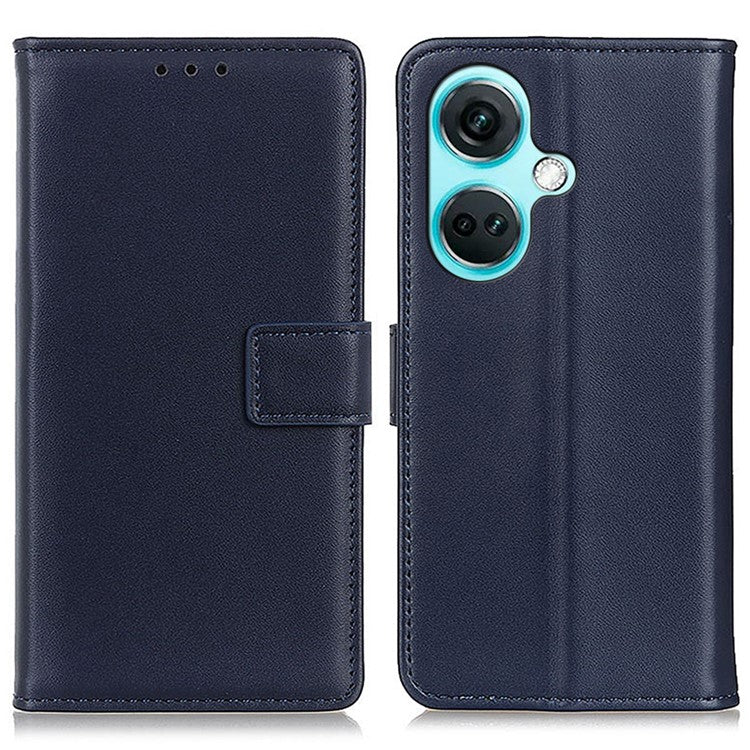 For OnePlus Nord CE3 5G Wallet Stand Phone Case Textured PU Leather Anti-scratch Phone Cover - Blue