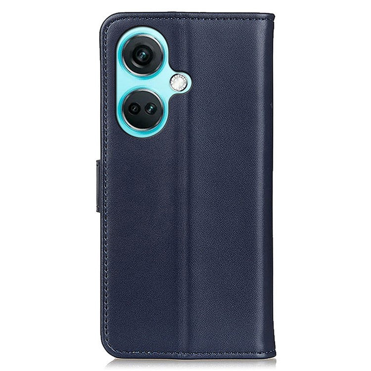 For OnePlus Nord CE3 5G Wallet Stand Phone Case Textured PU Leather Anti-scratch Phone Cover - Blue