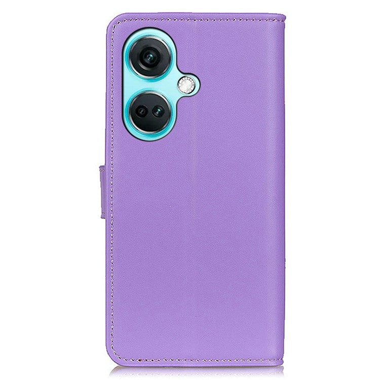 For OnePlus Nord CE3 5G Wallet Stand Phone Case Textured PU Leather Anti-scratch Phone Cover - Purple
