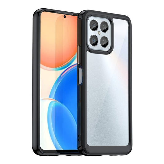 Phone Case for Honor 70 Lite 5G / Play 30 5G / X8 5G / X6 4G / Play6C 4G  / X8a 4G / X6s 4G , TPU+Acrylic Clear Back Cover - Black
