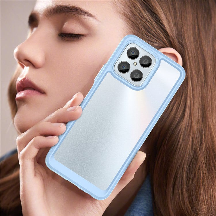 Phone Case for Honor 70 Lite 5G / Play 30 5G / X8 5G / X6 4G / Play6C 4G  / X8a 4G / X6s 4G , TPU+Acrylic Clear Back Cover - Blue