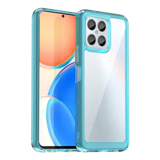 Phone Case for Honor 70 Lite 5G / Play 30 5G / X8 5G / X6 4G / Play6C 4G  / X8a 4G / X6s 4G , TPU+Acrylic Clear Back Cover - Transparent Blue