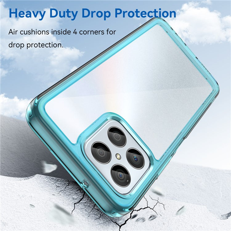 Phone Case for Honor 70 Lite 5G / Play 30 5G / X8 5G / X6 4G / Play6C 4G  / X8a 4G / X6s 4G , TPU+Acrylic Clear Back Cover - Transparent Blue