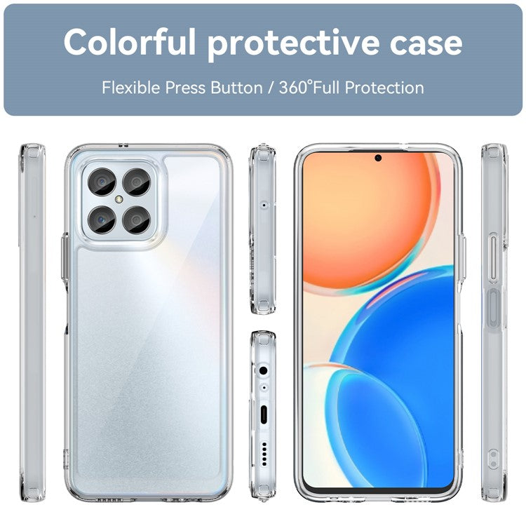 Phone Case for Honor 70 Lite 5G / Play 30 5G / X8 5G / X6 4G / Play6C 4G  / X8a 4G / X6s 4G , TPU+Acrylic Clear Back Cover - Transparent