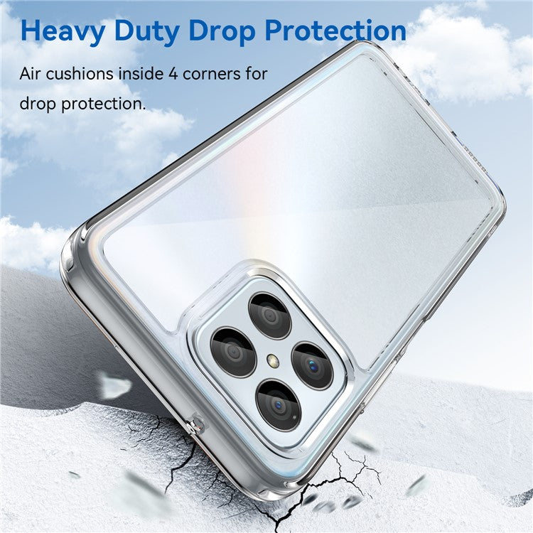 Phone Case for Honor 70 Lite 5G / Play 30 5G / X8 5G / X6 4G / Play6C 4G  / X8a 4G / X6s 4G , TPU+Acrylic Clear Back Cover - Transparent
