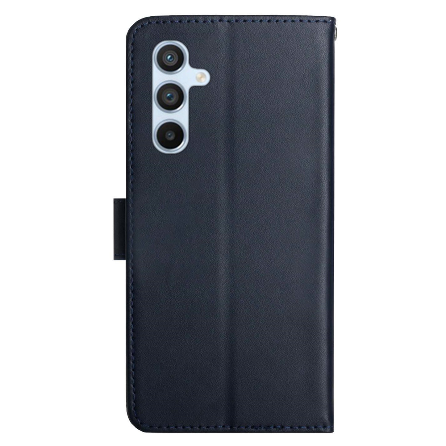 HT02 For Samsung Galaxy F34 5G / M34 5G Wallet Smartphone Case Stand Magnetic Genuine Cow Leather Cover - Blue