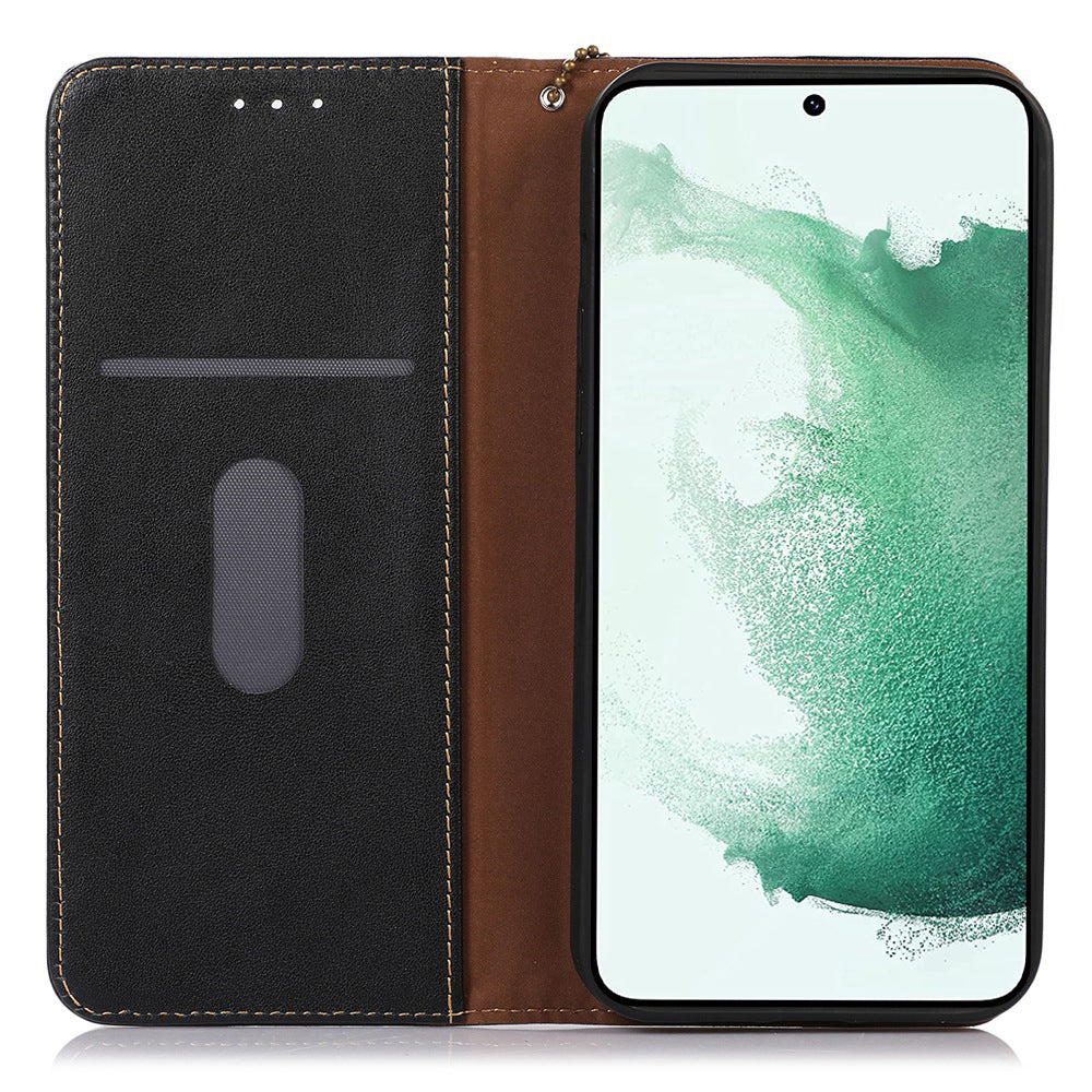 KHAZNEH For Samsung Galaxy F34 5G / M34 5G Genuine Cow Leather Stand Cover RFID Blocking Wallet Phone Case - Black