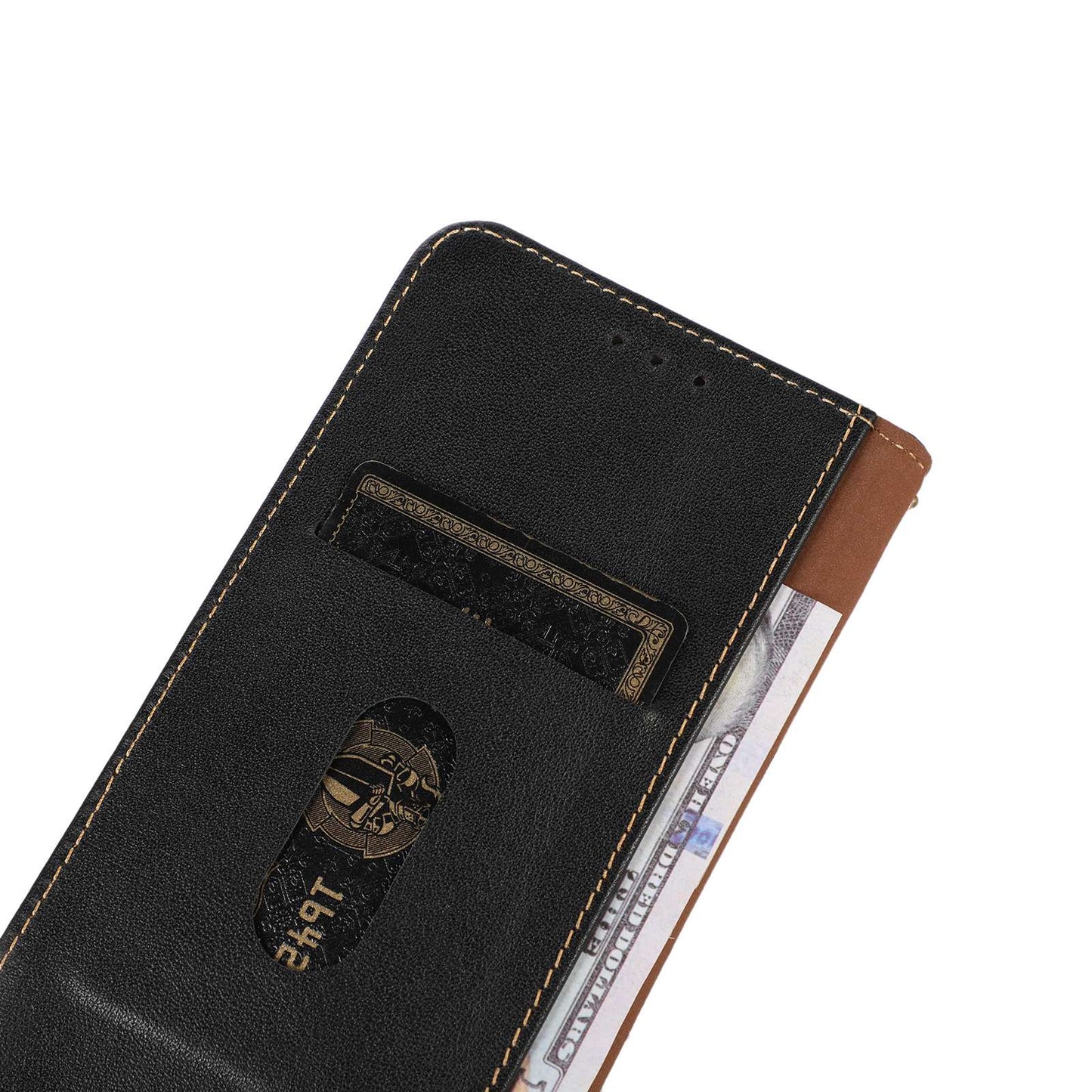 KHAZNEH For Samsung Galaxy F34 5G / M34 5G Genuine Cow Leather Stand Cover RFID Blocking Wallet Phone Case - Black