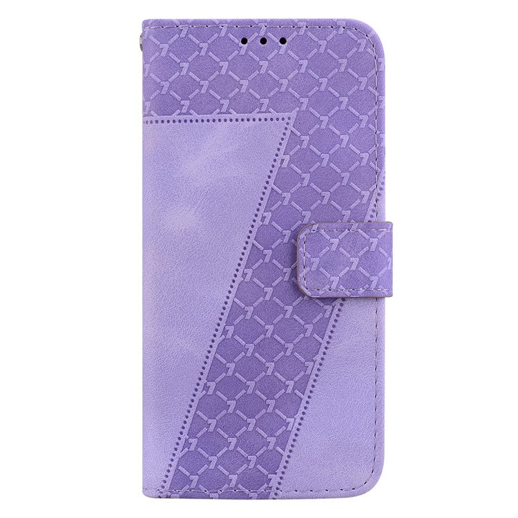 For Honor X9 4G / 5G Slim-Fit Shell Leather Phone Case Stand Imprinted 7-Shape Pattern Wallet Flip Cover - Purple