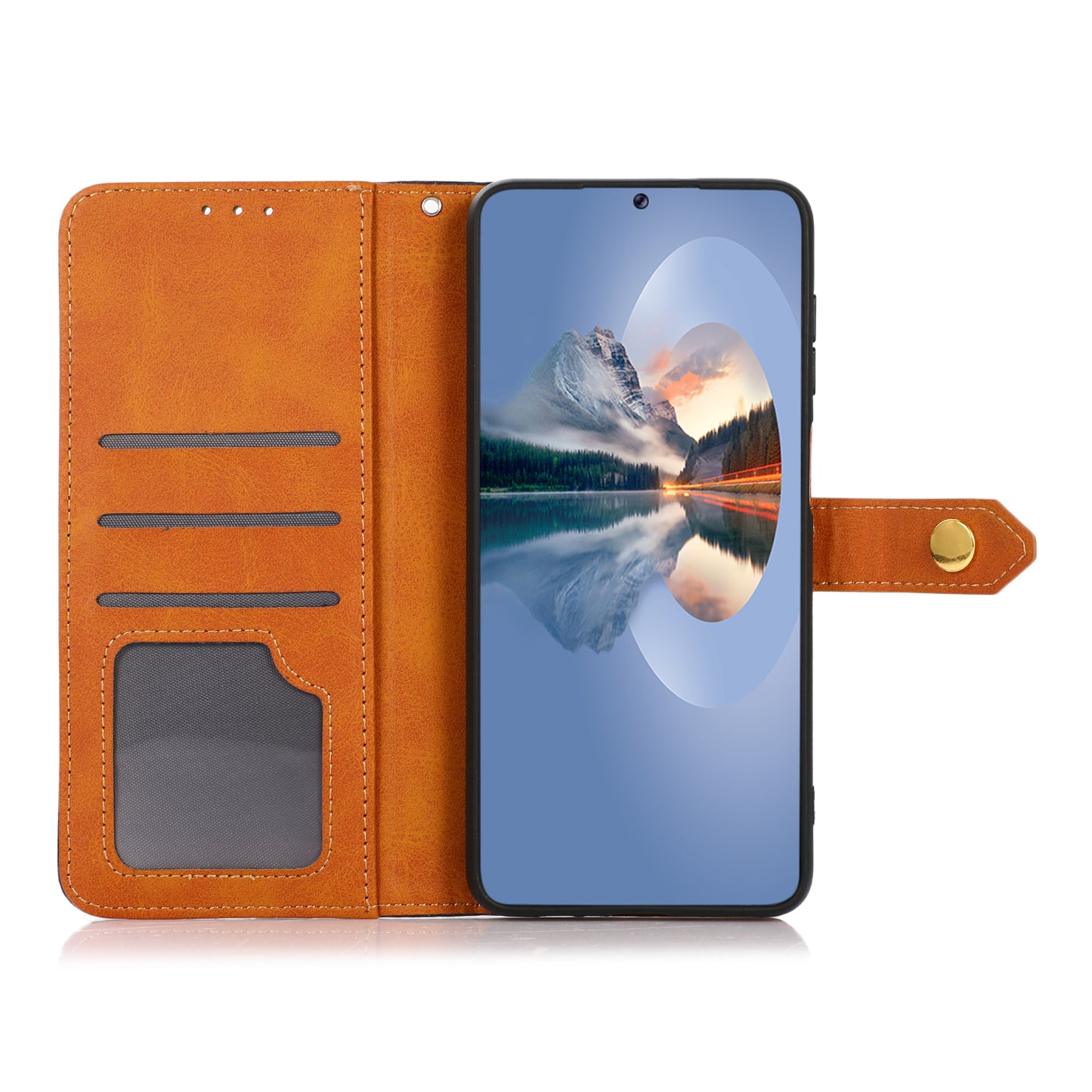 KHAZNEH For Samsung Galaxy F34 5G / M34 5G Phone Case Cover Cowhide Texture Stand Wallet PU Leather Shell - Black