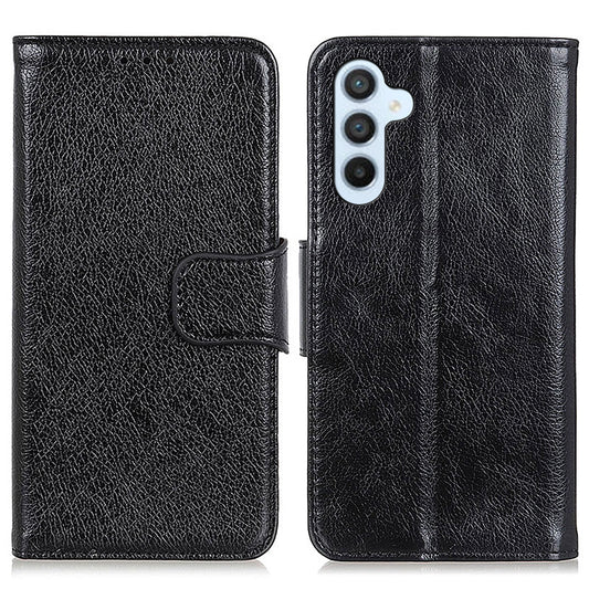 For Samsung Galaxy F34 5G / M34 5G Wallet Phone Cover Drop Protection Stand Nappa Texture Split Leather Phone Case - Black