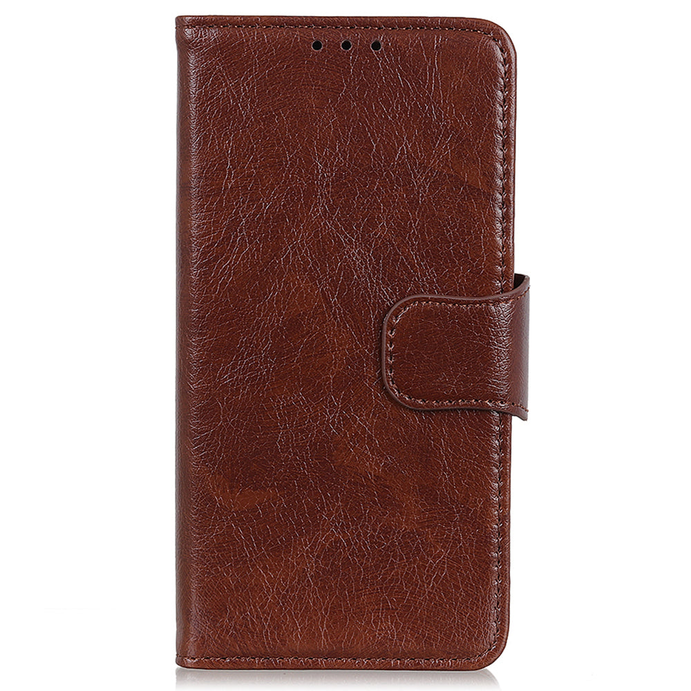 For Samsung Galaxy F34 5G / M34 5G Wallet Phone Cover Drop Protection Stand Nappa Texture Split Leather Phone Case - Brown