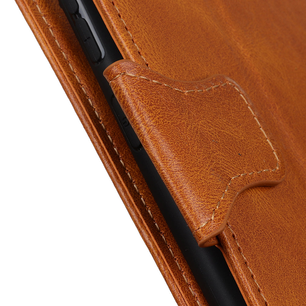 For Samsung Galaxy F34 5G / M34 5G Crazy Horse Texture PU Leather Wallet Case Stand Flip Cell Phone Cover - Brown