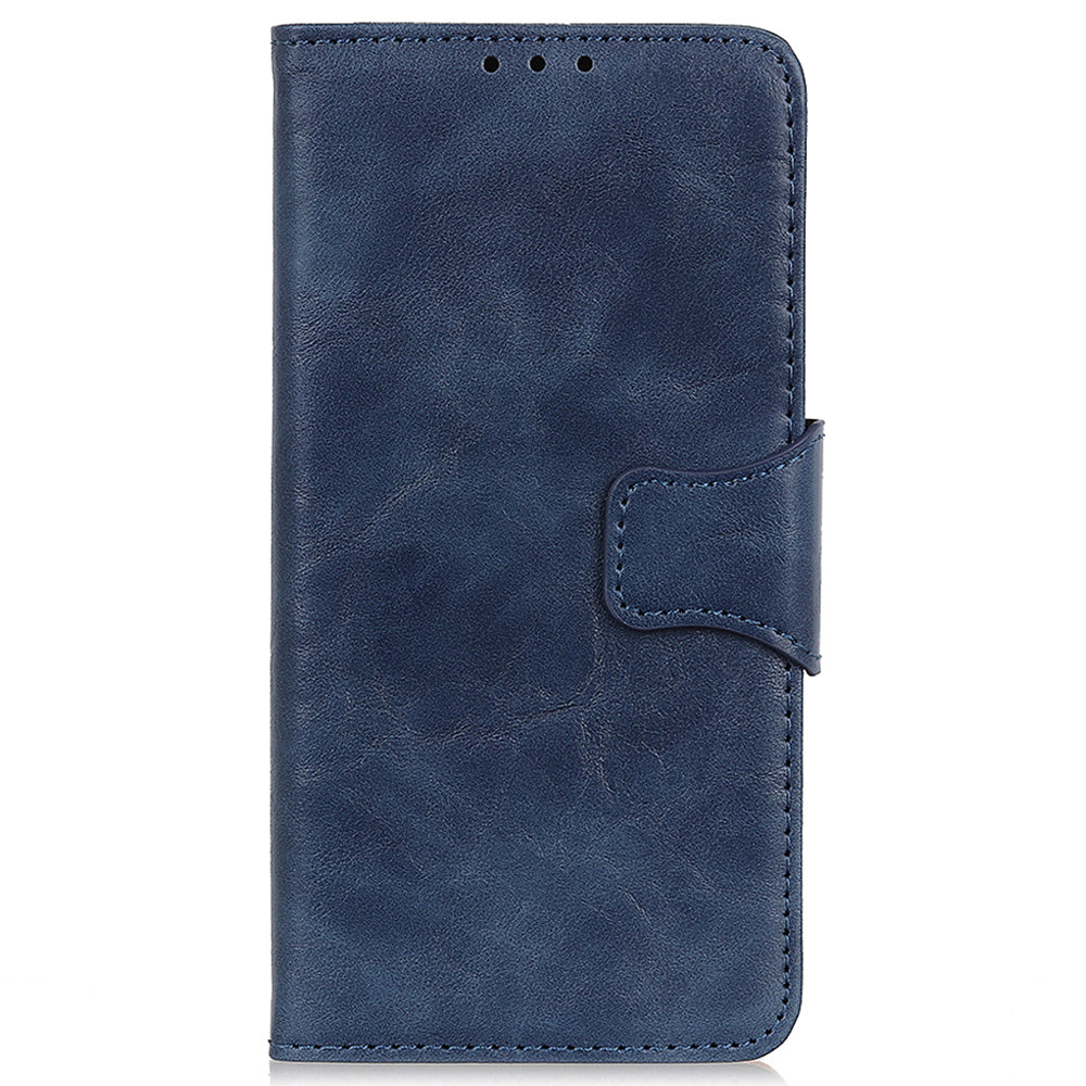 For Samsung Galaxy F34 5G / M34 5G Split Leather Case Crazy Horse Texture Wallet Stand Phone Cover - Blue