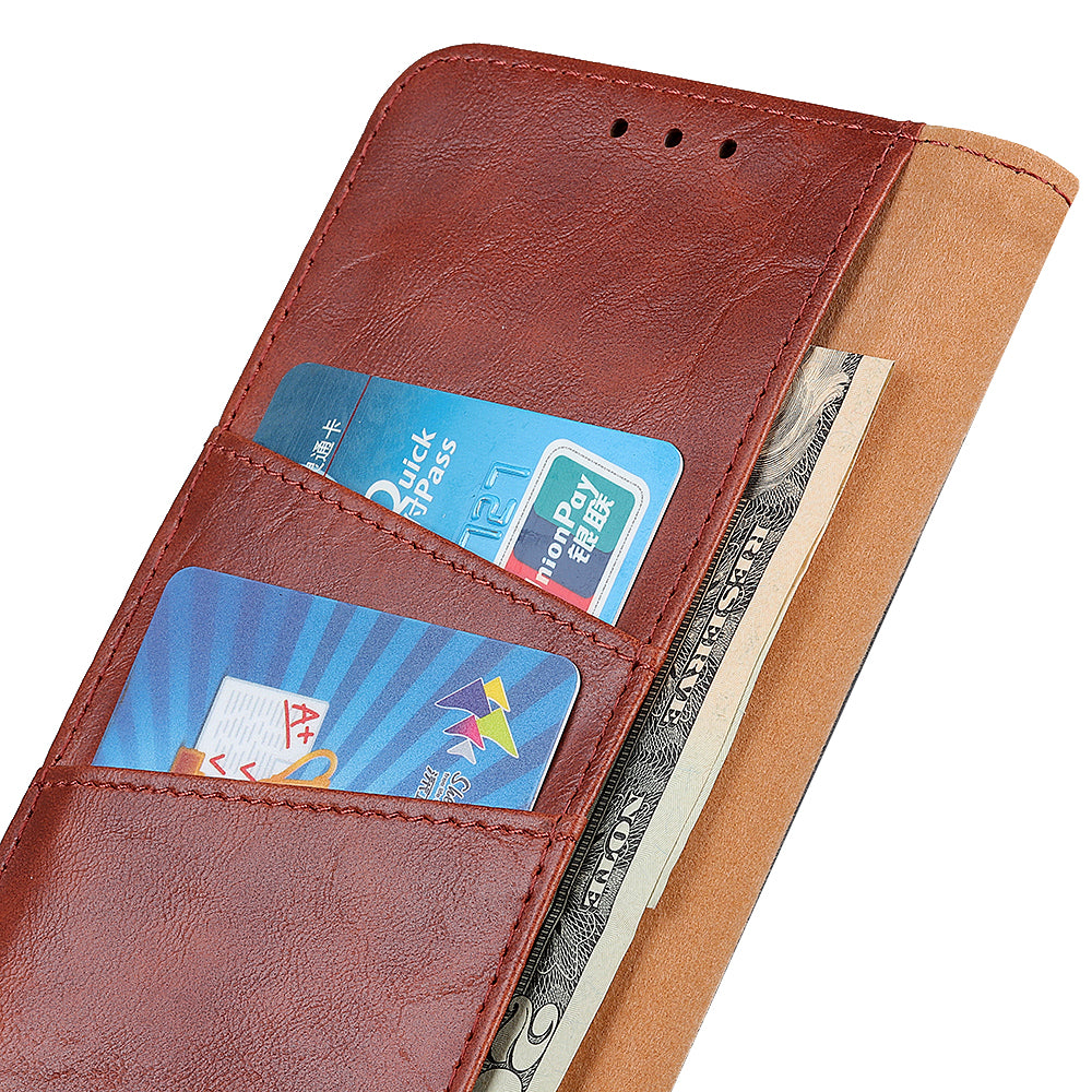 For Samsung Galaxy F34 5G / M34 5G Split Leather Case Crazy Horse Texture Wallet Stand Phone Cover - Brown