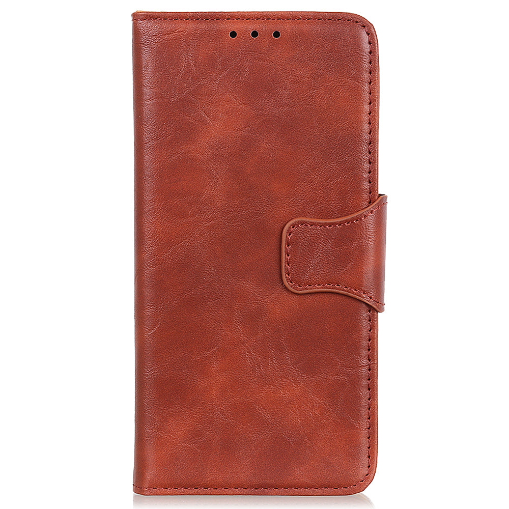 For Samsung Galaxy F34 5G / M34 5G Split Leather Case Crazy Horse Texture Wallet Stand Phone Cover - Brown