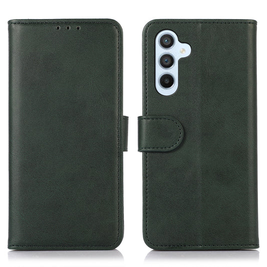 For Samsung Galaxy F34 5G / M34 5G Phone Stand Shell Cowhide Texture Phone Wallet Case PU Leather Cover - Green