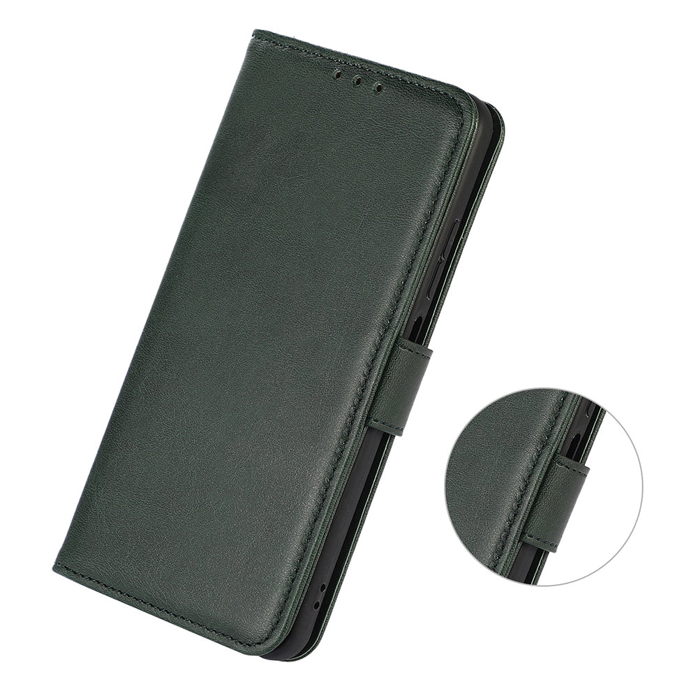 For Samsung Galaxy F34 5G / M34 5G Phone Stand Shell Cowhide Texture Phone Wallet Case PU Leather Cover - Green