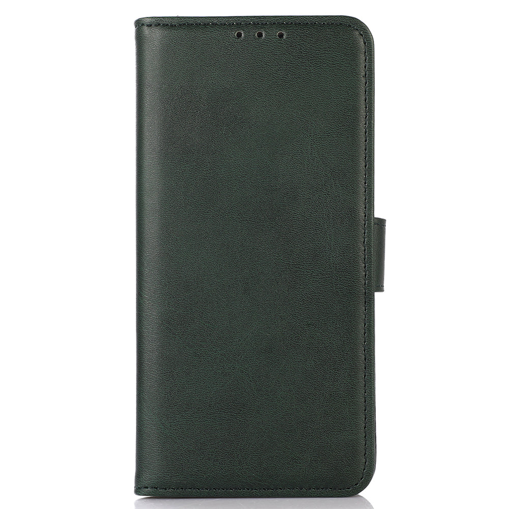 For Samsung Galaxy F34 5G / M34 5G Phone Stand Shell Cowhide Texture Phone Wallet Case PU Leather Cover - Green