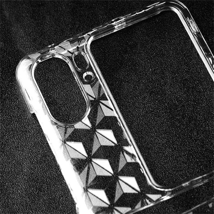 Transparent Hard PC Case for Oppo Find N2 Flip 5G , Shockproof Diamond Texture Phone Cover