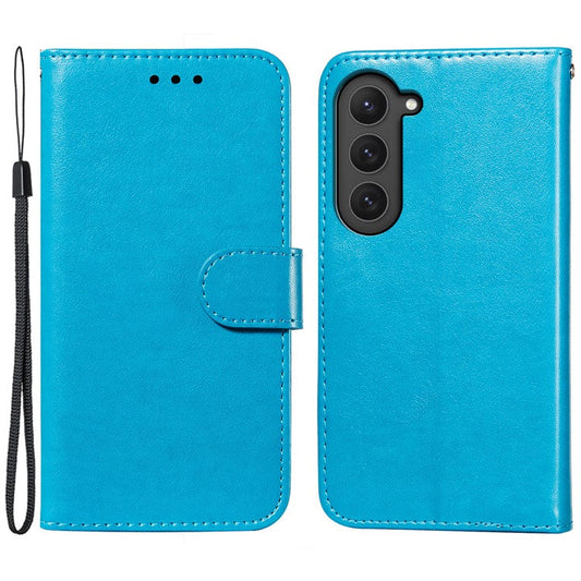 For Samsung Galaxy S23 Stand Flip Cover Magnetic Closure TPU+PU Leather Wallet Phone Case - Blue