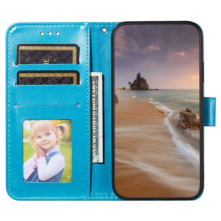 For Samsung Galaxy S23 Stand Flip Cover Magnetic Closure TPU+PU Leather Wallet Phone Case - Blue