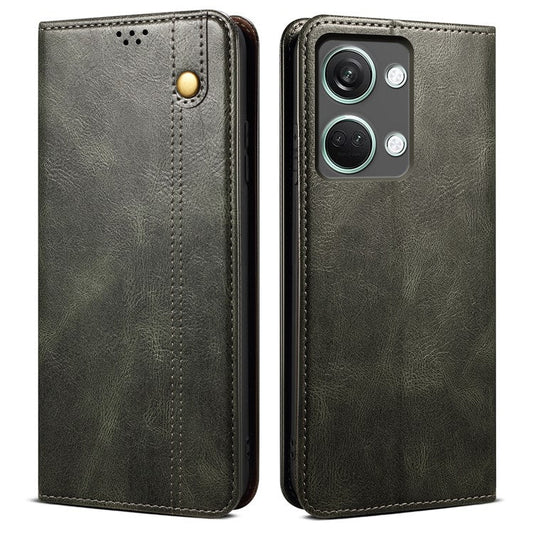 For OnePlus Nord 3 5G / Ace 2V Wallet Case Waxy Crazy Horse Texture Cell Phone Cover Stand PU Leather Phone Shell - Green