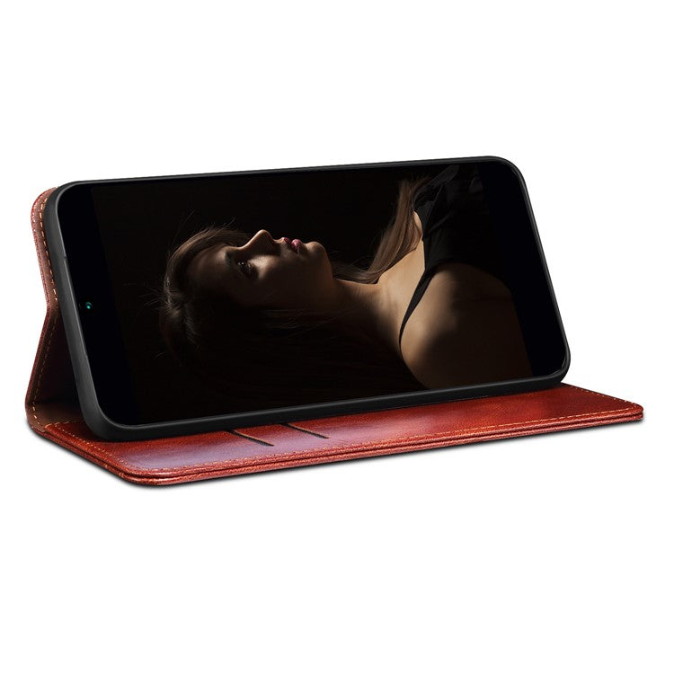 For OnePlus Nord 3 5G / Ace 2V Wallet Case Waxy Crazy Horse Texture Cell Phone Cover Stand PU Leather Phone Shell - Brown