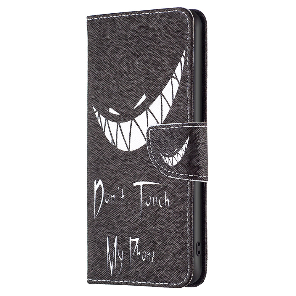 For Samsung Galaxy F34 5G / M34 5G PU Leather Pattern Printing Phone Case Wallet Stand Anti-drop Cover - Don't Touch My Phone