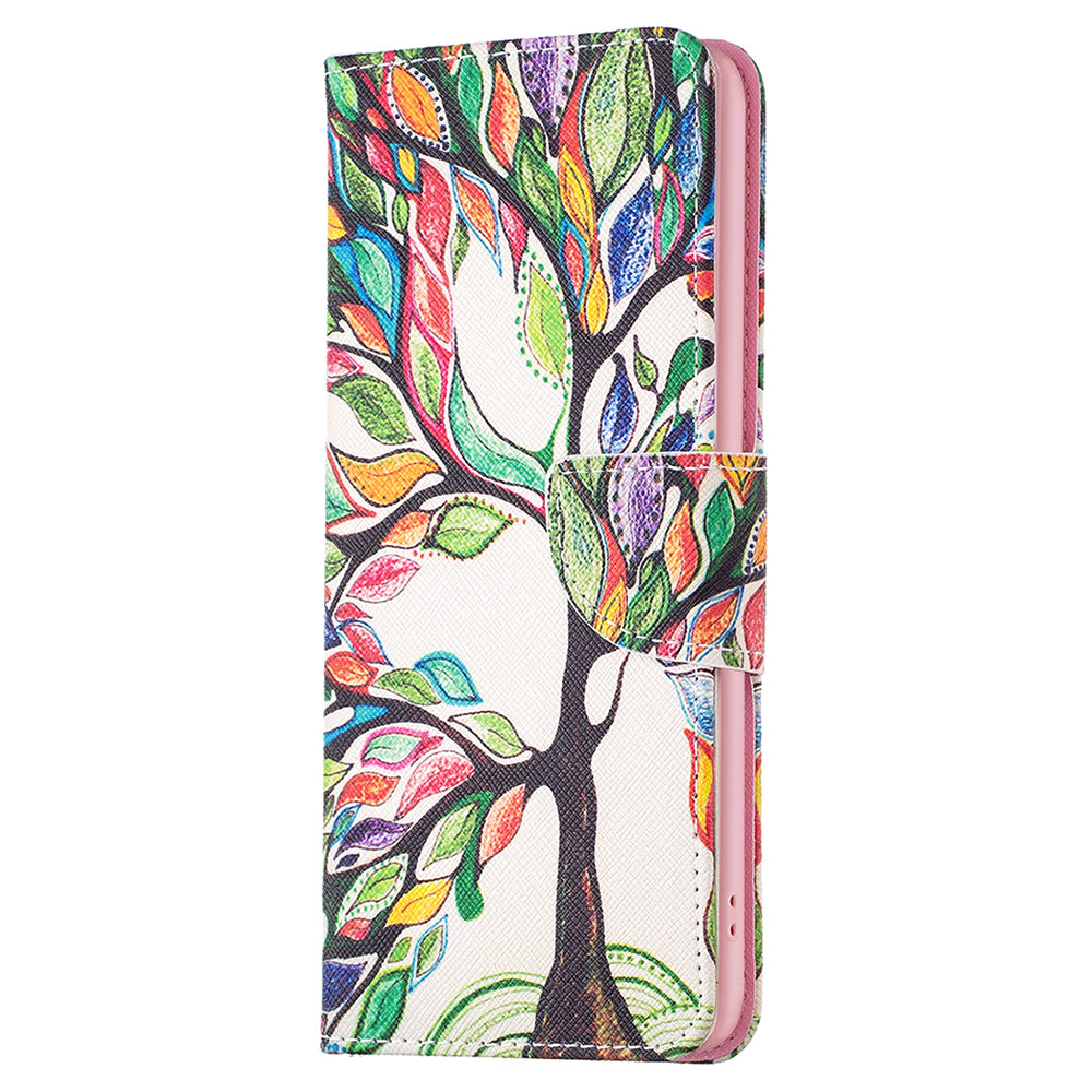 For Samsung Galaxy F34 5G / M34 5G PU Leather Pattern Printing Phone Case Wallet Stand Anti-drop Cover - Life Tree