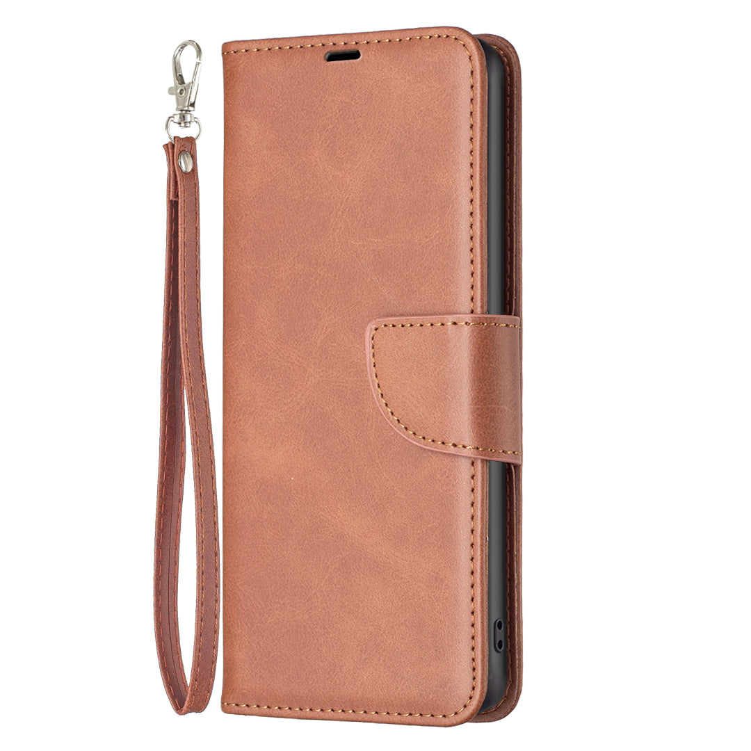 Phone Case for Samsung Galaxy F34 5G / M34 5G , Solid Color Wallet Stand PU Leather+TPU Cover - Brown