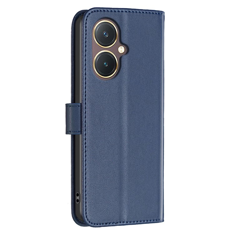 BINFEN COLOR BF17 Leather Cover for vivo Y27 4G , Folio Flip Wallet Stand Full Protection Phone Case - Blue