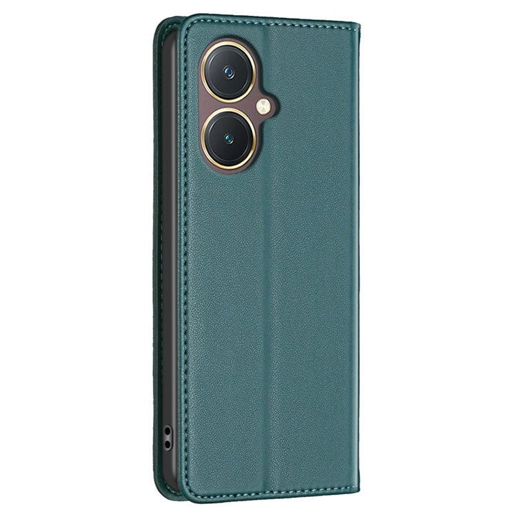 BINFEN COLOR BF18 For vivo Y27 4G Scratch Resistant Leather Phone Case Card Holder Stand Cover - Green
