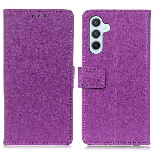 For Samsung Galaxy F34 5G / M34 5G Stand Phone Cover Textured PU Leather Phone Wallet Case - Purple