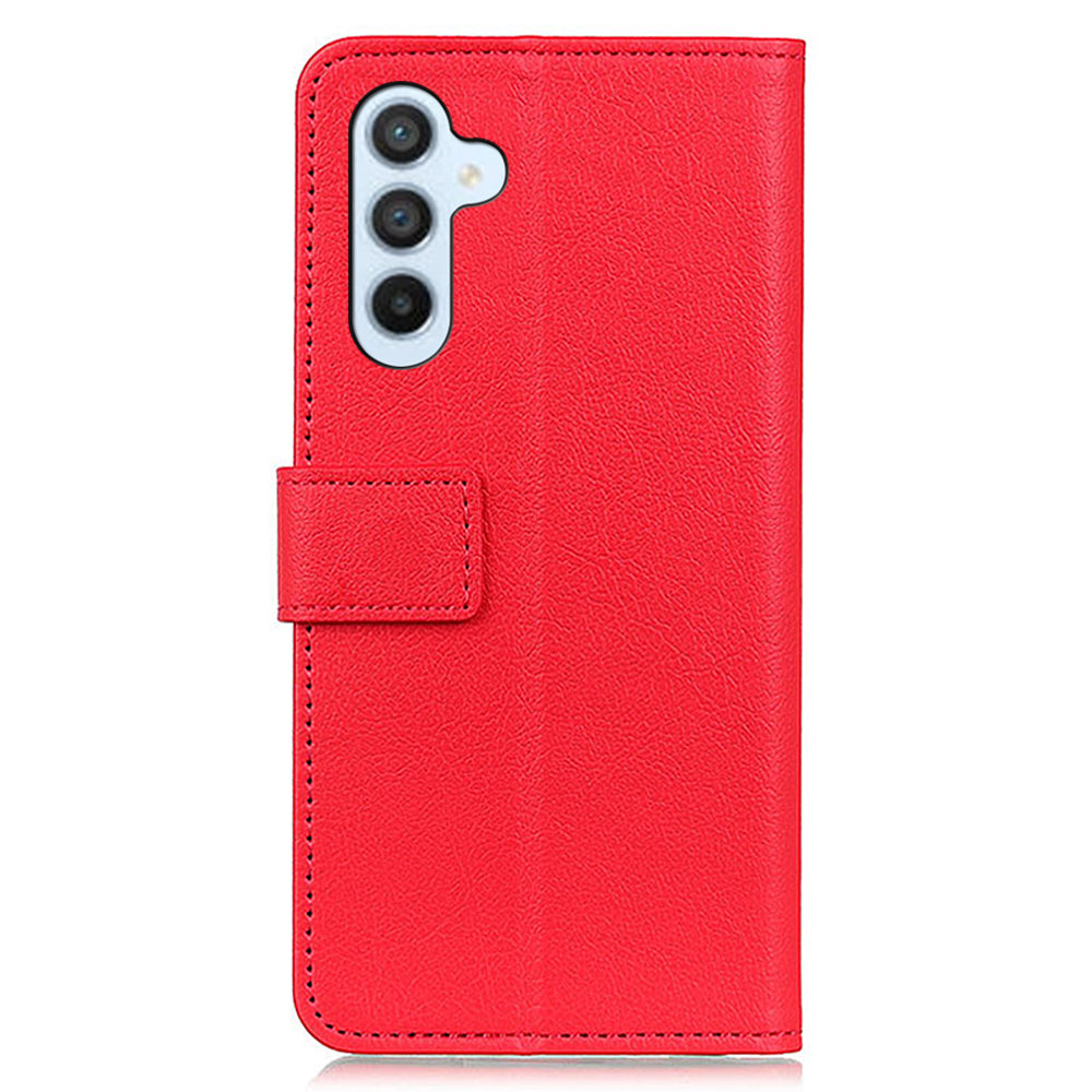 For Samsung Galaxy F34 5G / M34 5G Stand Phone Cover Textured PU Leather Phone Wallet Case - Red